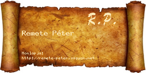 Remete Péter névjegykártya